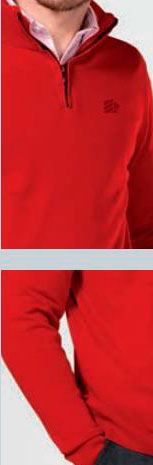 Suéter rojo medio cierre